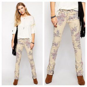 Free People Floral Skinny Jeans - Size 25